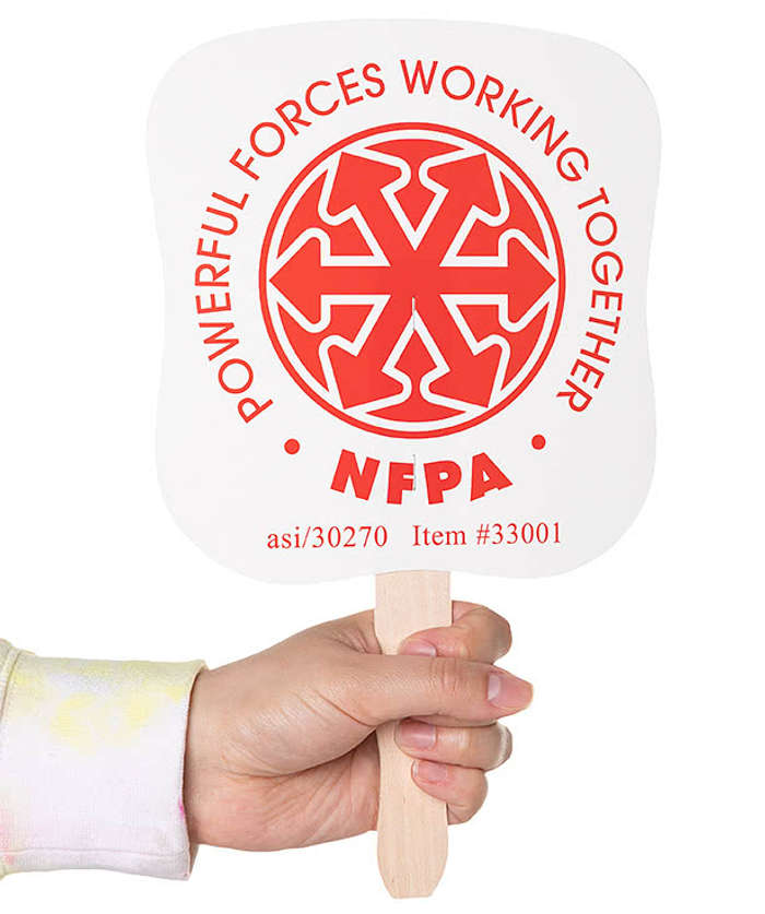 Full Color Hourglass Shaped Hand Fan