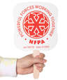Full Color Hourglass Shaped Hand Fan