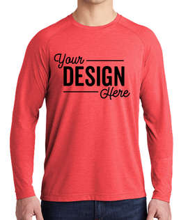 Sport-Tek Tri-Blend Long Sleeve Performance Shirt - Color: True Red Heather