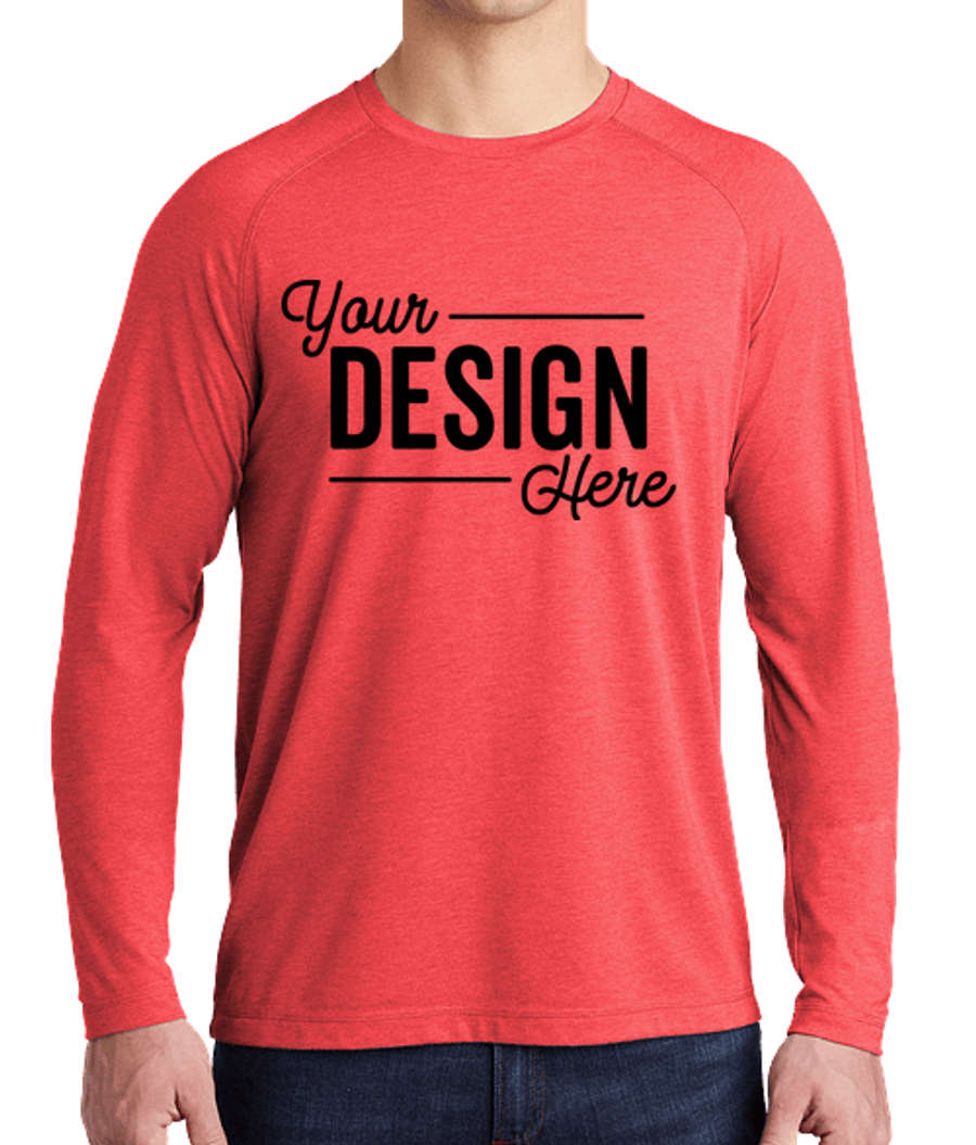 Sport-Tek Tri-Blend Long Sleeve Performance Shirt in True Red Heather