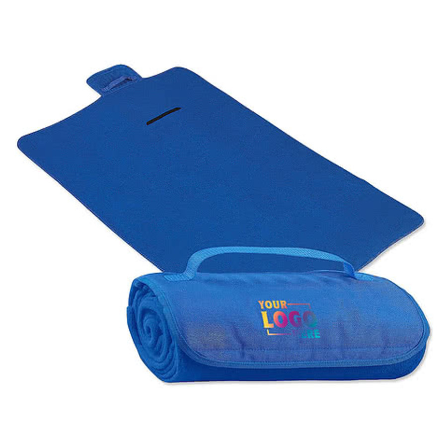 Fleece Roll-Up Travel Blanket in Royal Blue