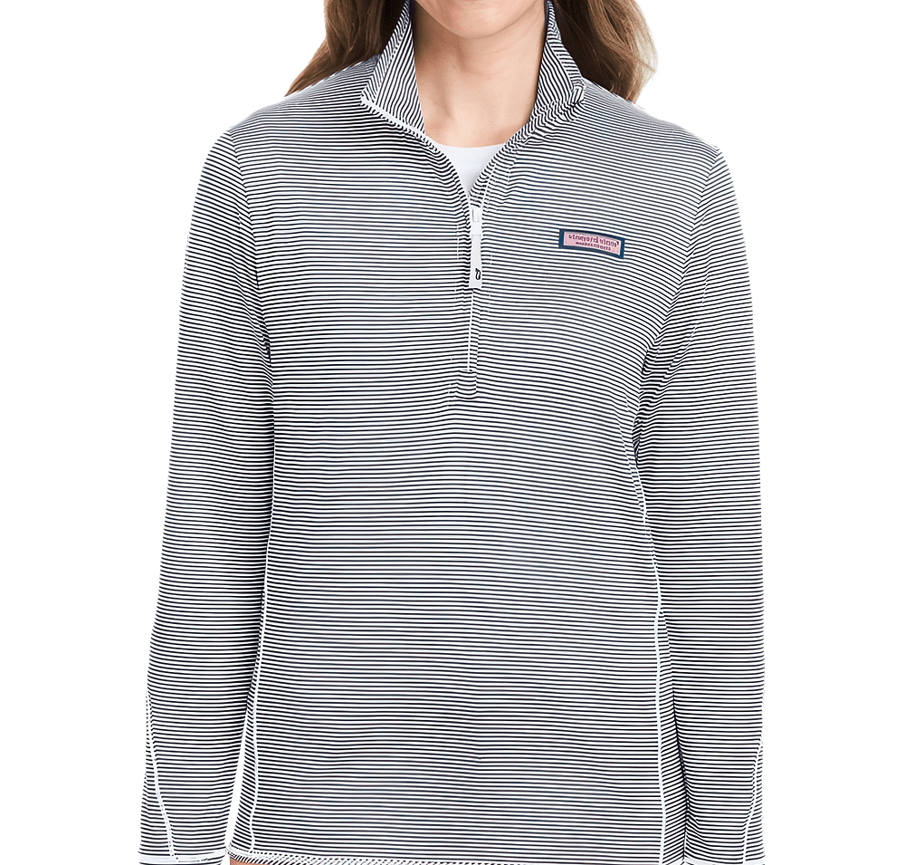 Vineyard Vines Women's Microstripe Sankaty Half Zip Pullover-default