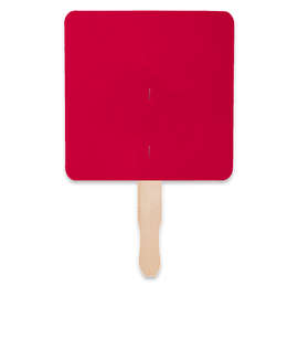 Full Color Square Hand Fan - Color: Cardinal
