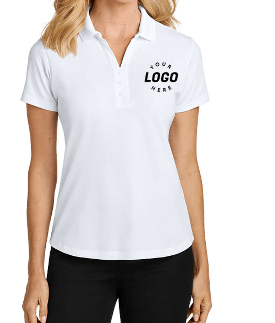Port Authority Women's UPF 50+ Plaited Pique Performance Polo - Printed in White