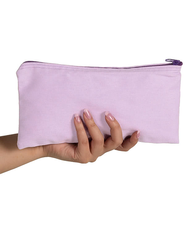 Large Colored Canvas Pouch with Colored Zipper