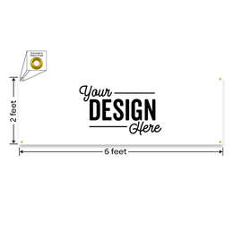 Full Color 6' x 2' Vinyl Banner - Color: White