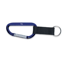 Laser Engraved Large Carabiner Keychain - Color: Navy Blue