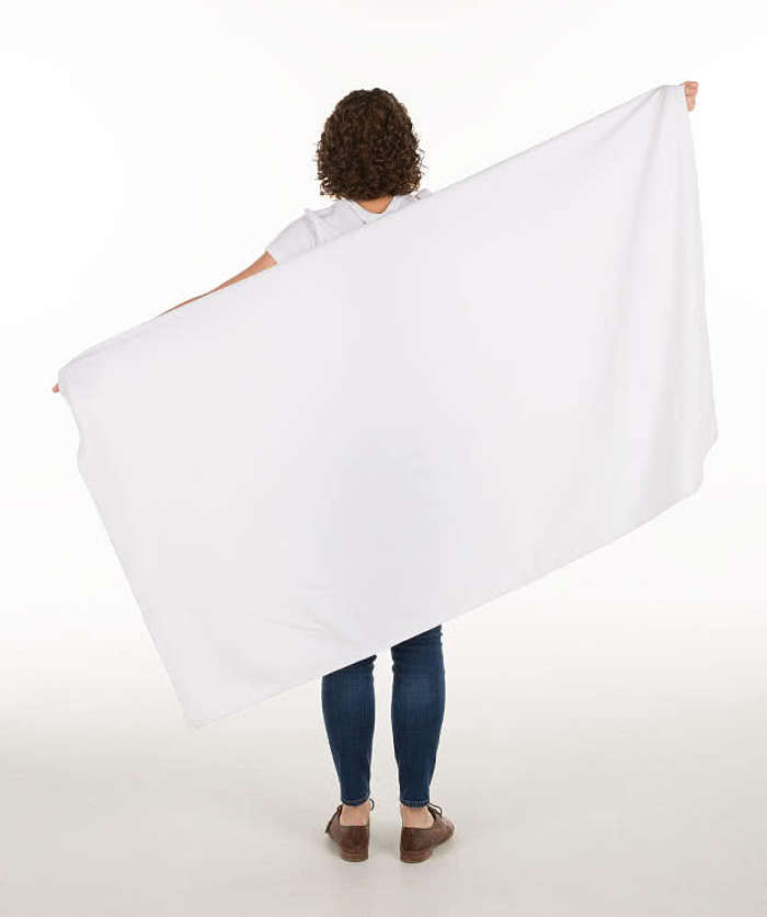 Custom Printed White Oversized 16.5Lb./Doz. Beach Towel
