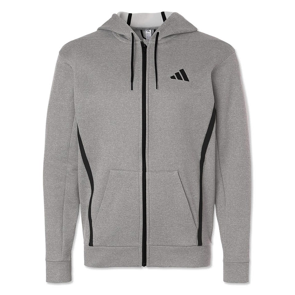 Adidas Game & Go Recycled Fleece Performance Full-Zip Hoodie