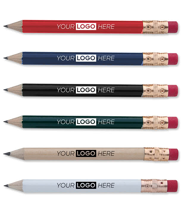 Round Wood Golf Pencil with Eraser