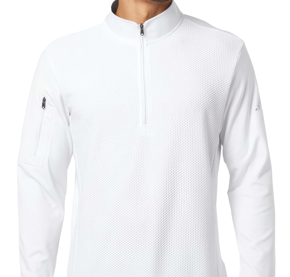 Adidas Textured Recycled Midweight Quarter Zip Pullover-default