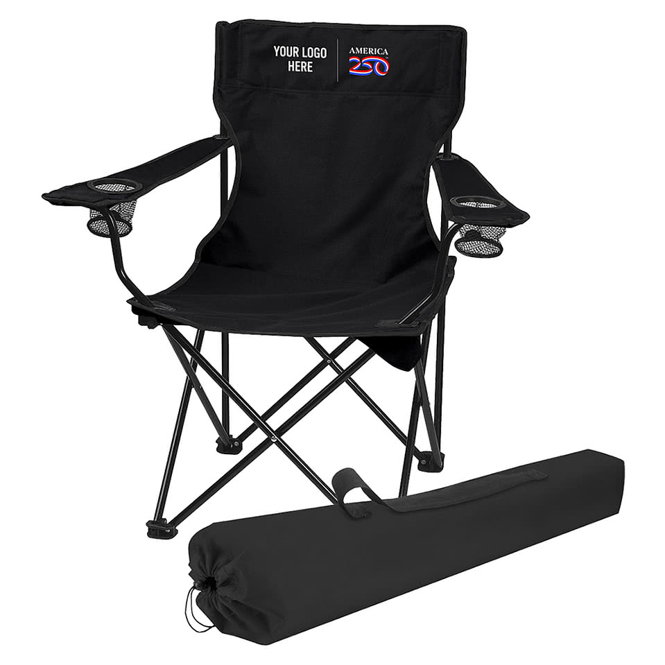 America250™ Dual Cup Holder Folding Chair with Carrying Bag