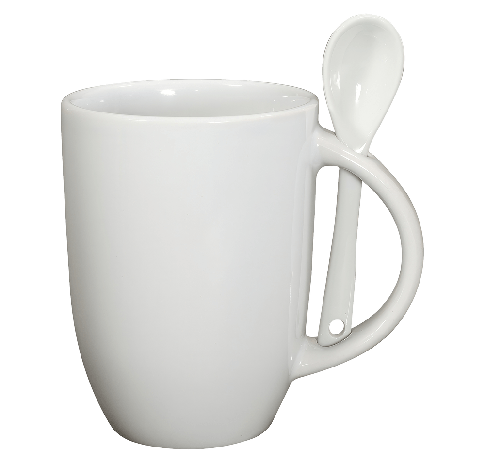 12 oz Dapper Ceramic Mug With Spoon-default