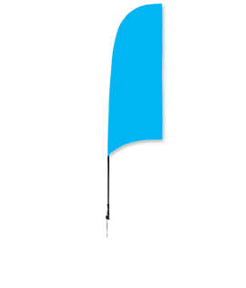 Full Color 9’ Streamline Razor Flag with Ground Spike - Color: Columbia Blue