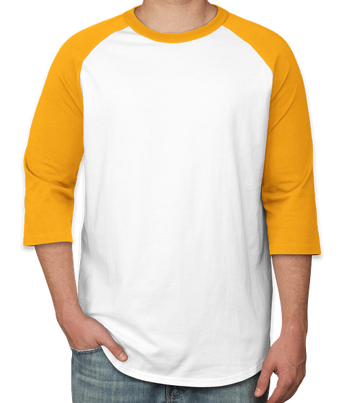 Sport-Tek Raglan T-shirt in White / Gold