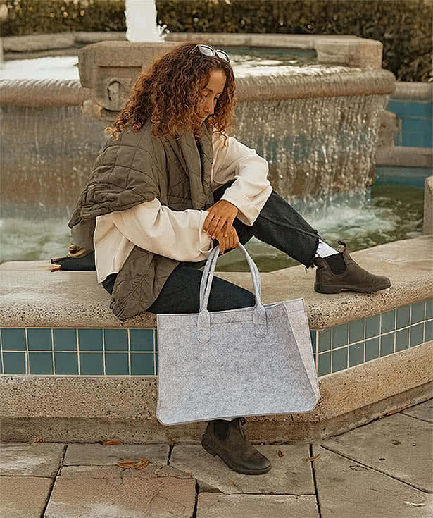 Out of The Woods Felt Shopper Tote Bag