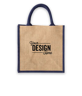 Medium Jute Tote - Color: Navy Blue