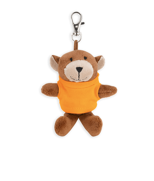 Full Color Wild Bunch 4" Bear Plush Animal Keychain in Orange