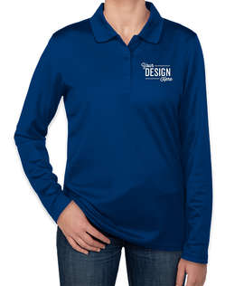 Clique by Cutter & Buck Women's Eco Long Sleeve Performance Pique Polo - Color: Tour Blue