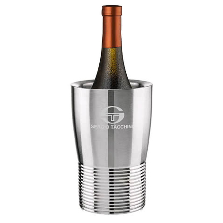 Laser Engraved Genoa Stainless Steel Wine Cooler in Silver