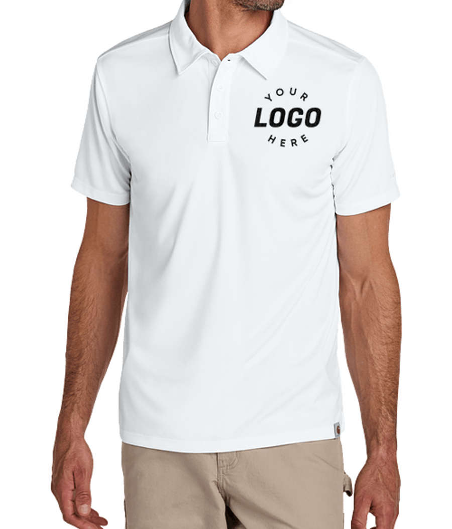 Carhartt Force Sun Defender UPF 50+ Performance Polo - Embroidered in White