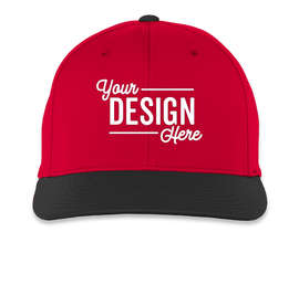 Pacific Headwear Perforated Flexfit Performance Hat - Color: Red / Black