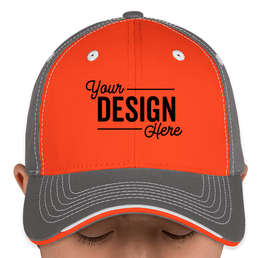 Canada - Sportsman Tri-Color Contrast Stitched Hat - Color: Orange / Charcoal