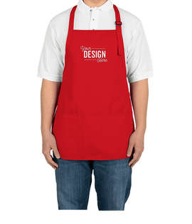 Port Authority Stain Release Medium Length Apron - Screen Printed - Color: Red