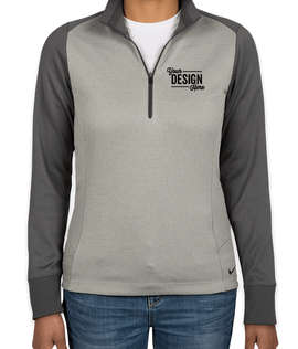 Nike Women's Dri-FIT Half Zip Performance Pullover - Color: Athletic Grey Heather / Dark Grey