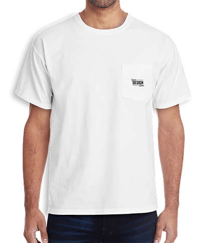 Hanes ComfortWash Garment Dyed Short Sleeve Pocket T-shirt  - White