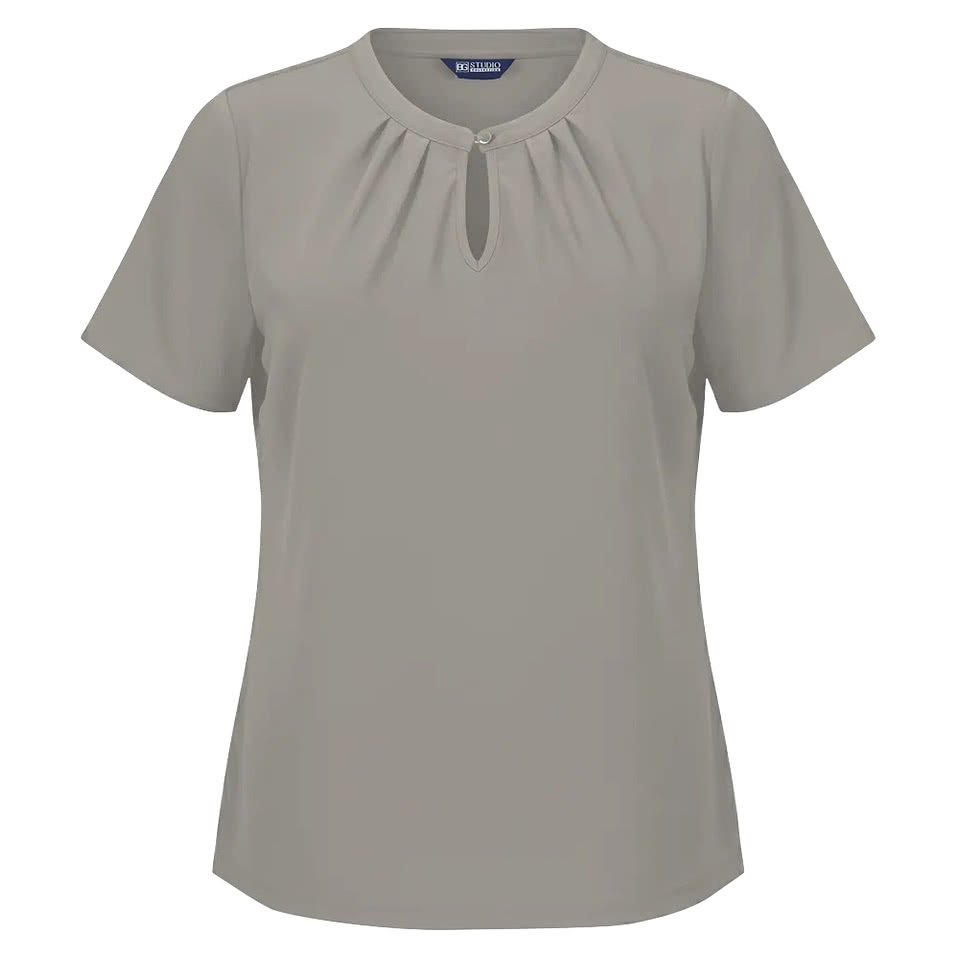 Blue Generation Women’s Matte Jersey Keyhole Blouse
