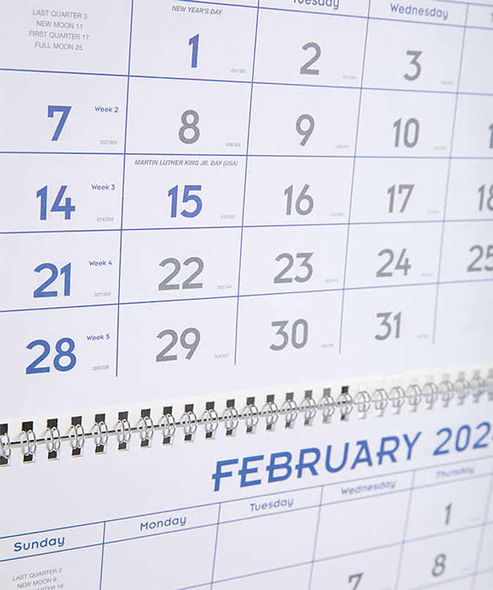 Full Color 14-Month Commercial Planner Wall Calendar
