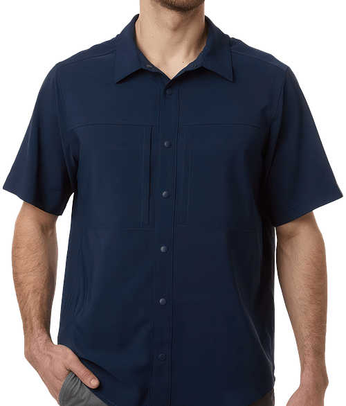 Core 365 Shoreline UPF 50+ Short Sleeve Staff Shirt - Embroidered in Classic Navy