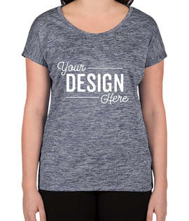 Sport-Tek Women's Electric Heather Performance Shirt - Color: True Navy Electric