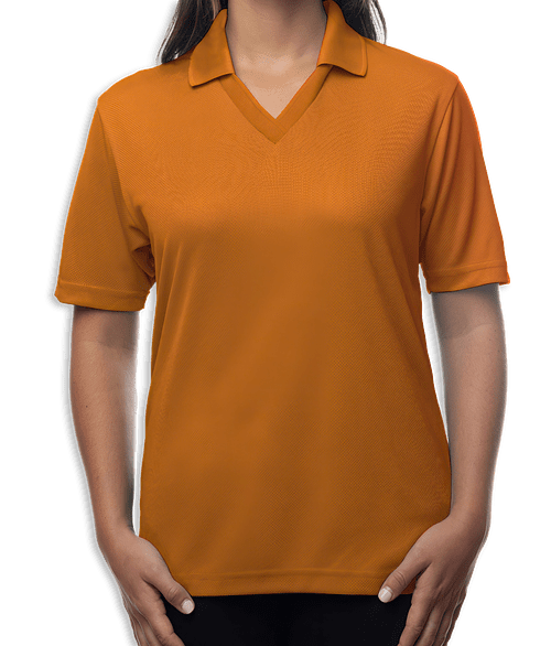 Blue Generation Women's BLU-X-DRI Textured Mesh Performance Polo - Embroidered in Burnt Orange