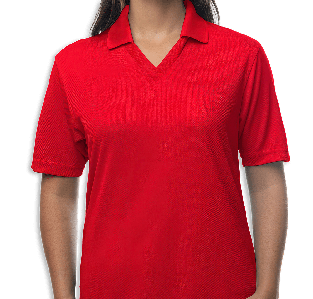 Blue Generation Women's BLU-X-DRI Textured Mesh Performance Polo - Printed-default