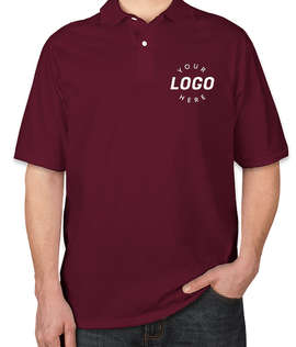 Jerzees Spotshield 50/50 Jersey Polo - Screen Printed - Color: Maroon