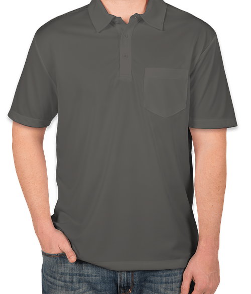 Port Authority Silk Touch Performance Pocket Polo in Steel Grey