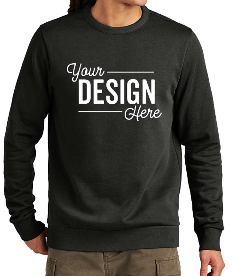 District Wash Garment Dyed Fleece Crewneck Sweatshirt in Black