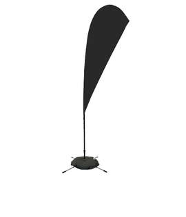 Full Color 8’ Streamline Teardrop Flag with Cross Base - Color: Black