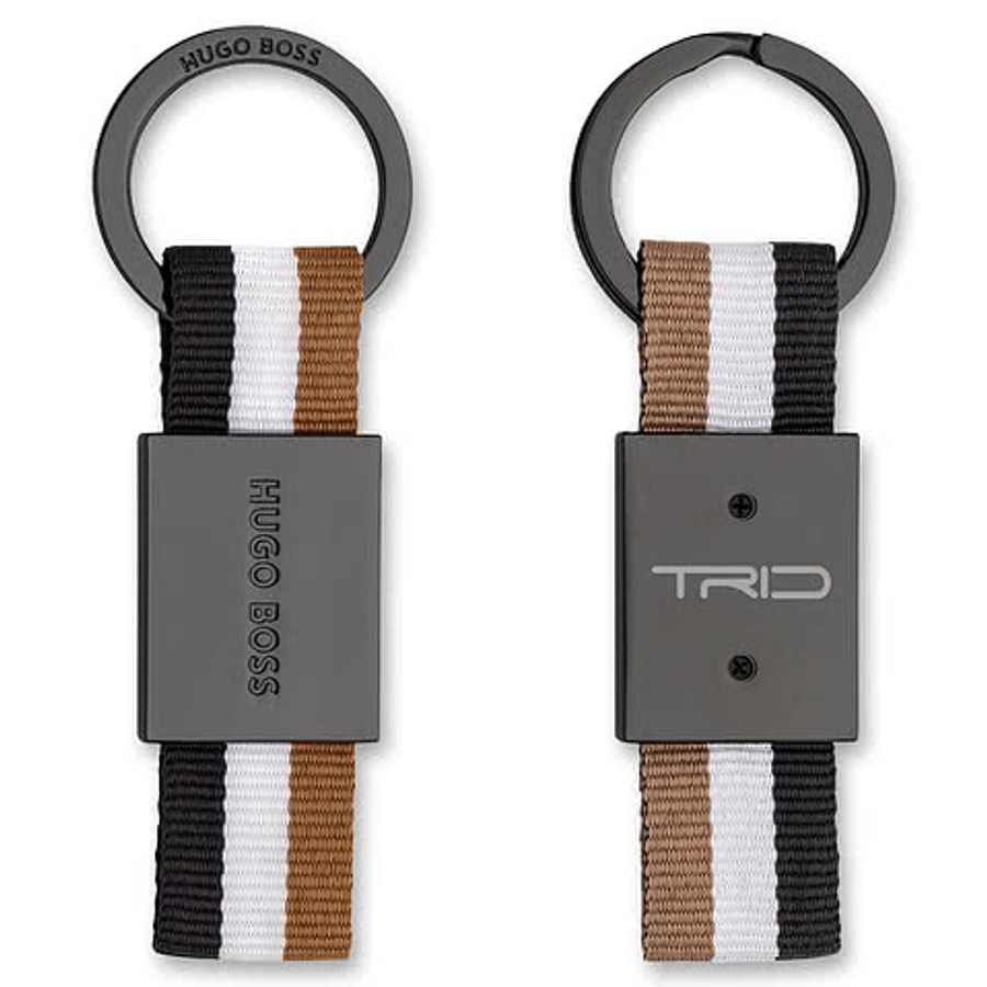 Hugo Boss Laser Engraved Iconic Style Keychain in Black