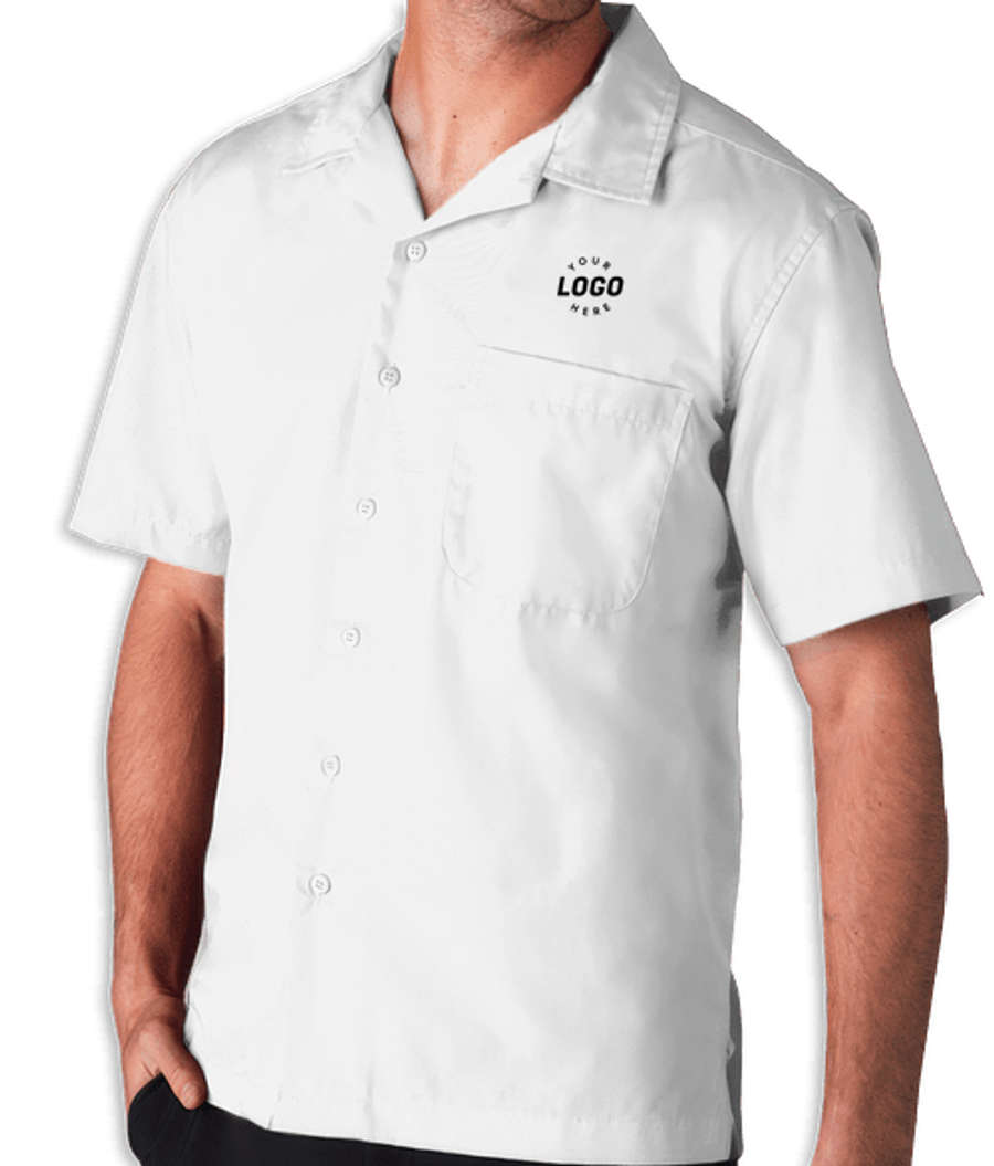 Blue Generation Poplin Short Sleeve Camp Shirt - Printed in White