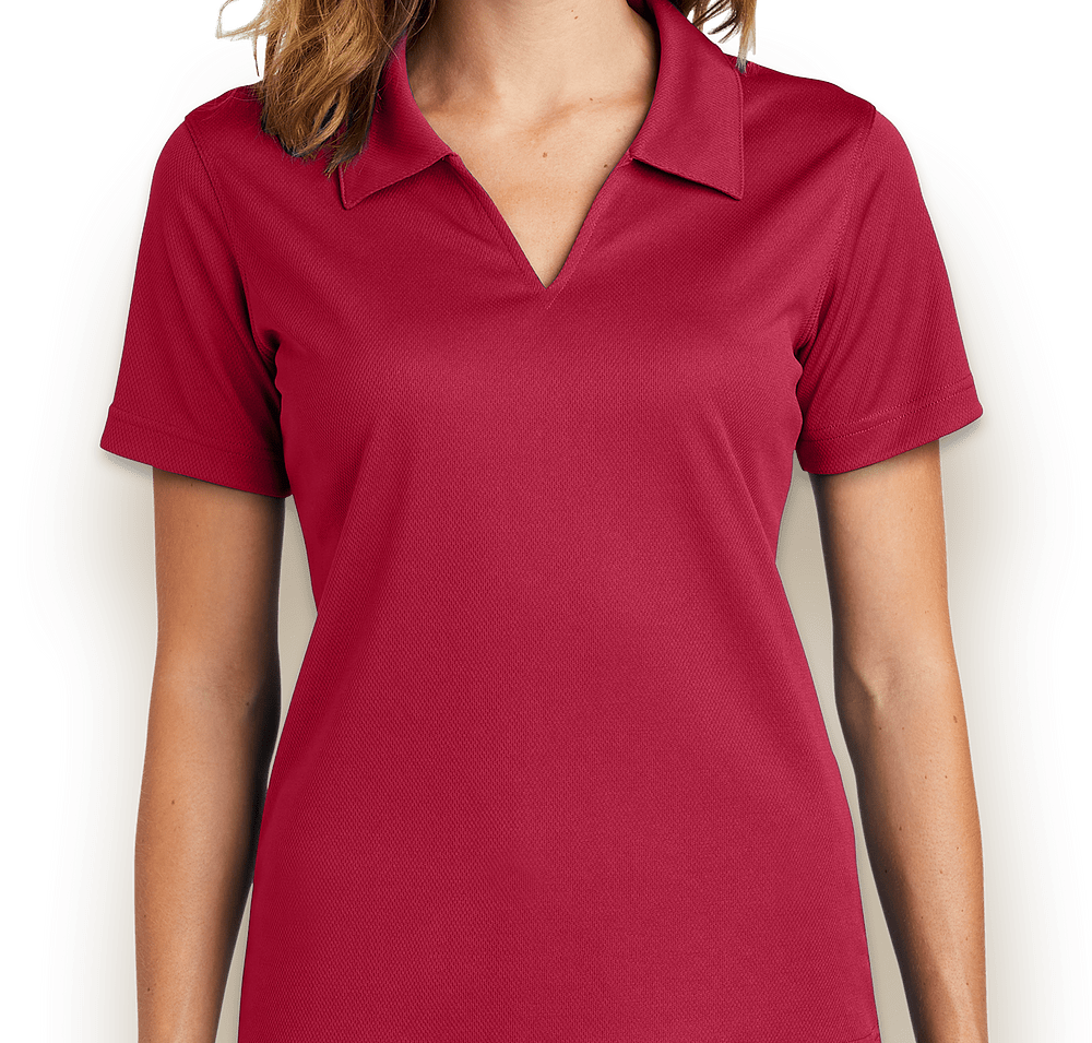 Sport-Tek Women's Dri-Mesh V-Neck Performance Polo - Printed-default