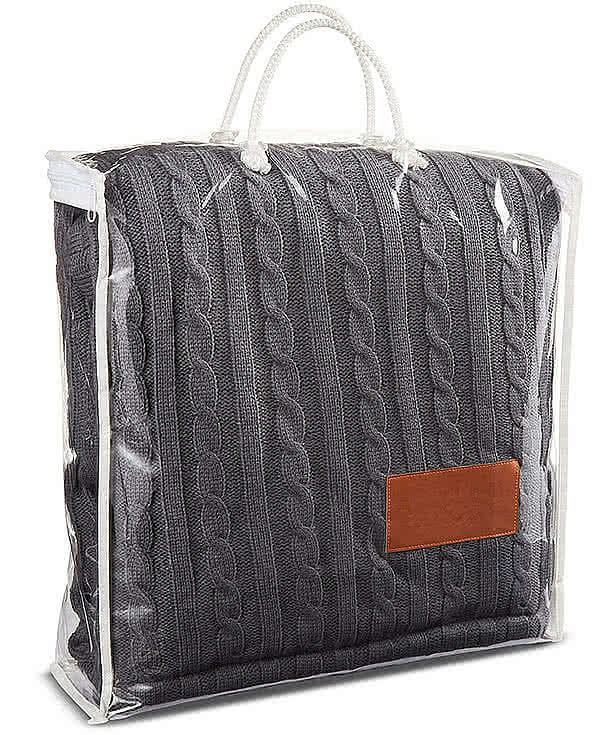 Debossed Leeman Cable Knit Sherpa Throw