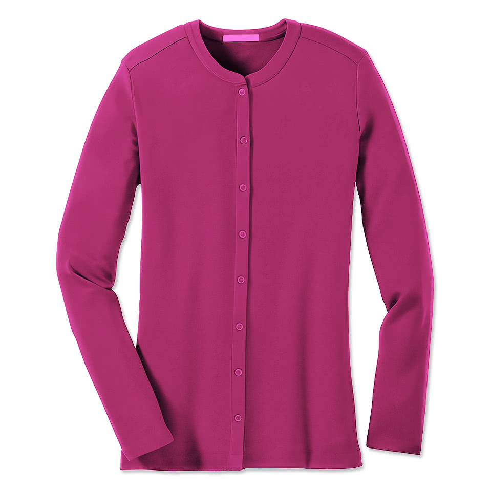 Blue Generation Women's Jersey Button-Front Cardigan