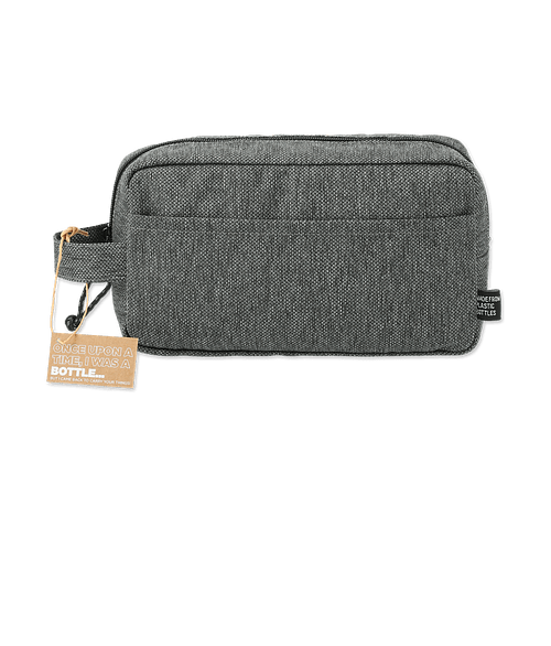 Vila Recycled Zippered Dopp Kit Pouch in Graphite