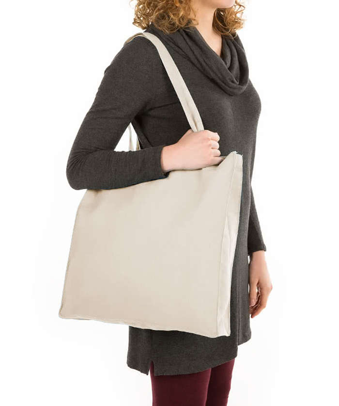 Tall Gusseted 100% Cotton Shopper Tote Bag