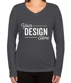 Sport-Tek Women's Competitor Long Sleeve V-Neck Performance Shirt - Color: Iron Grey