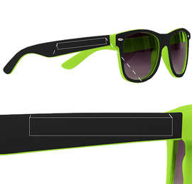 Two-Tone Malibu Sunglasses - Color: Lime Green / Black
