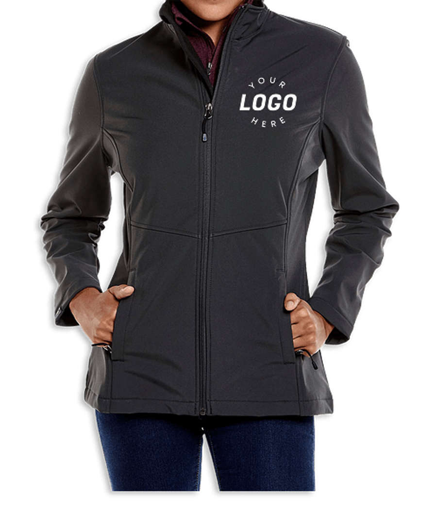 Storm Creek Women's Trailblazer Recycled Soft Shell Jacket - Printed in Jet / Black